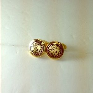 Chinese Dragon Gold Plated Cufflinks